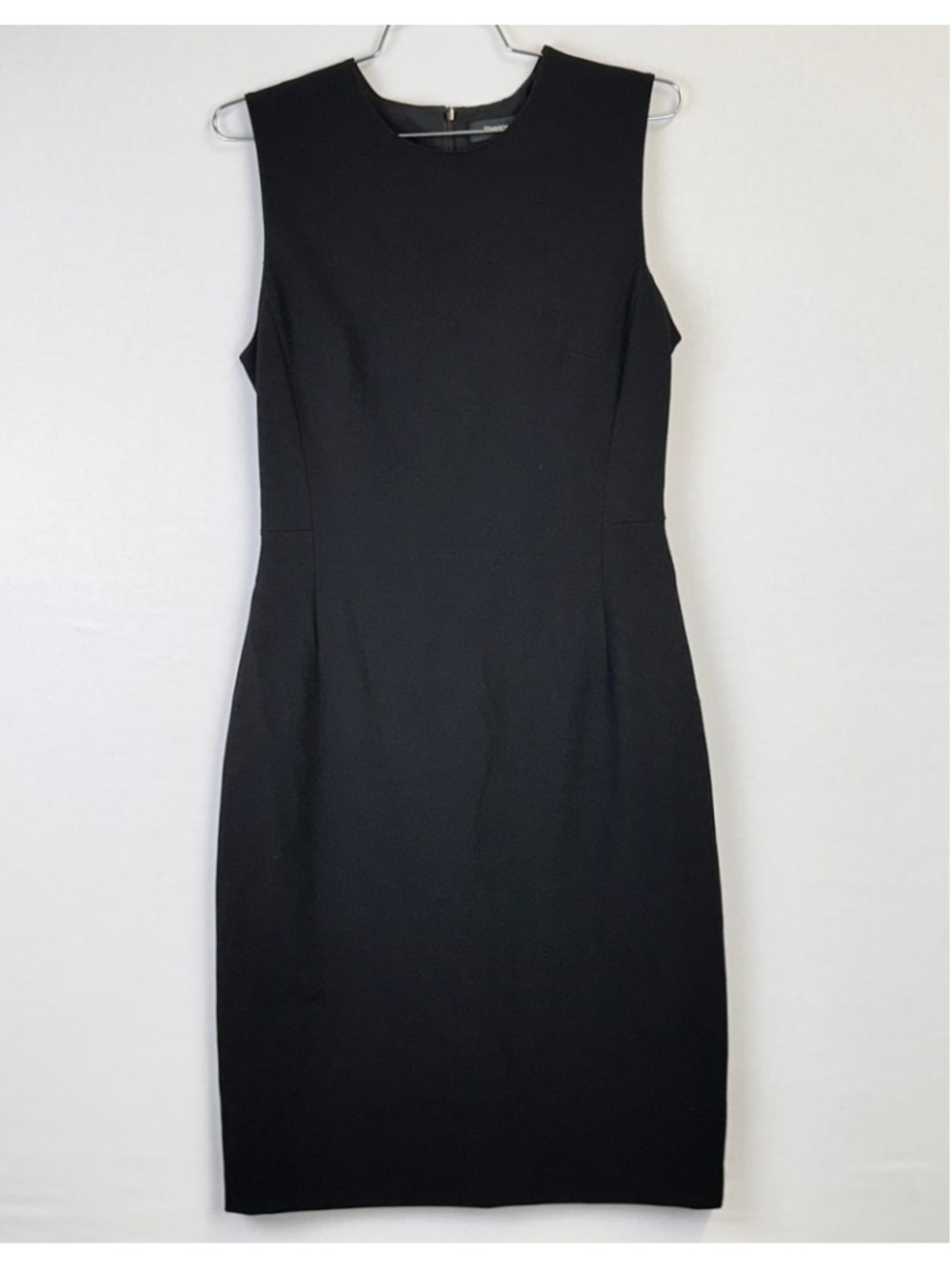 Theory Fitted Sleeveless Union Knit Sheath Dress Black Women's Size 6
